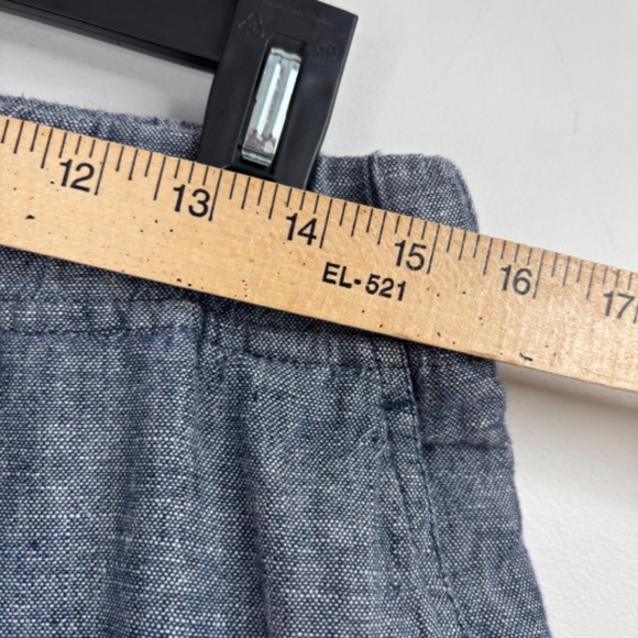 Talbots Linen Cargo Joggers MP Chambray Blue Pockets Pull On Lightweight Beach - Picture 12 of 13